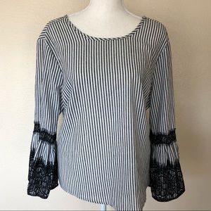 Kontrol Contemporary Lace Bell Sleeve Blouse